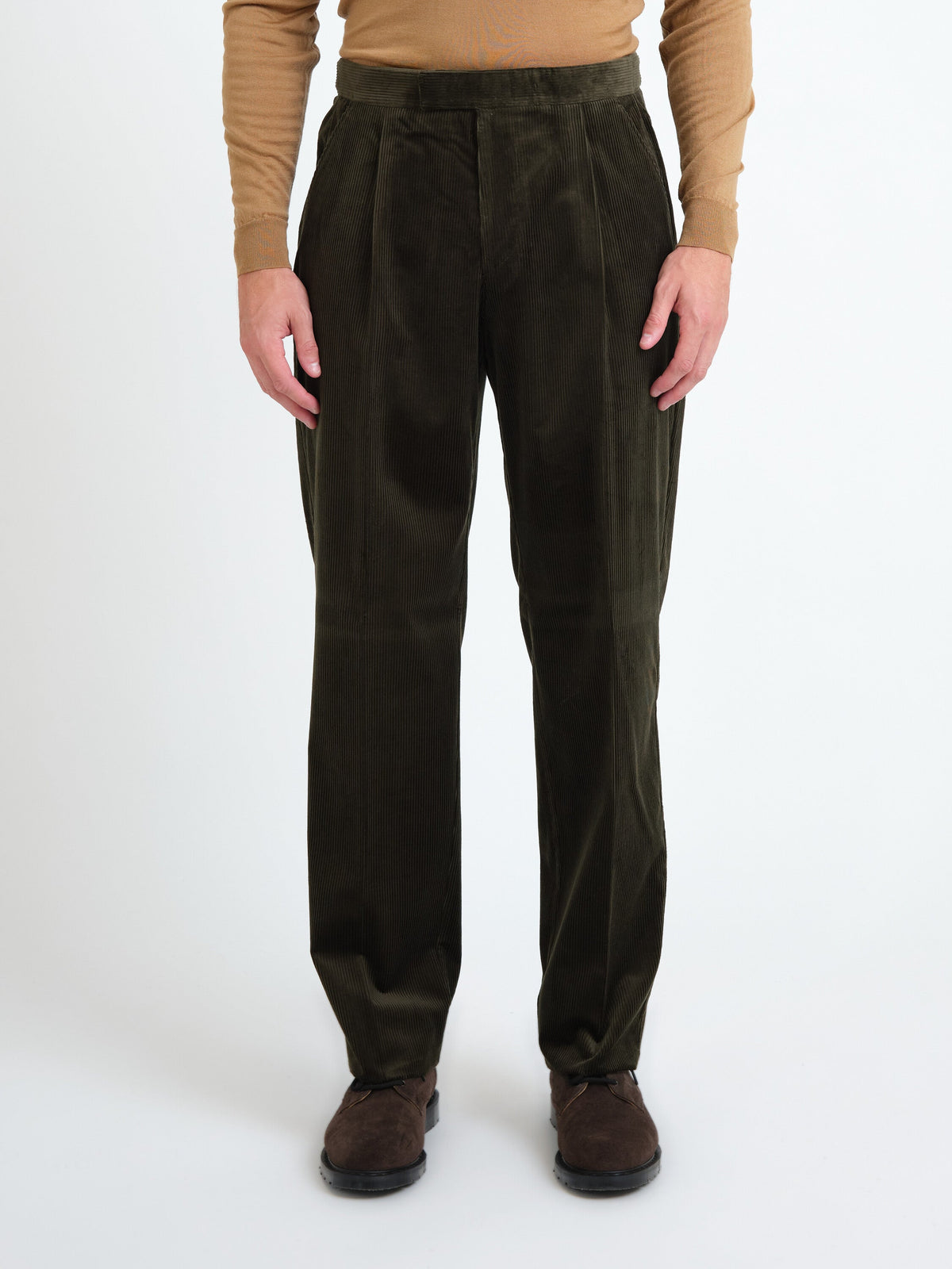 Green Britford Corduroy Cooper Trouser — front, cropped