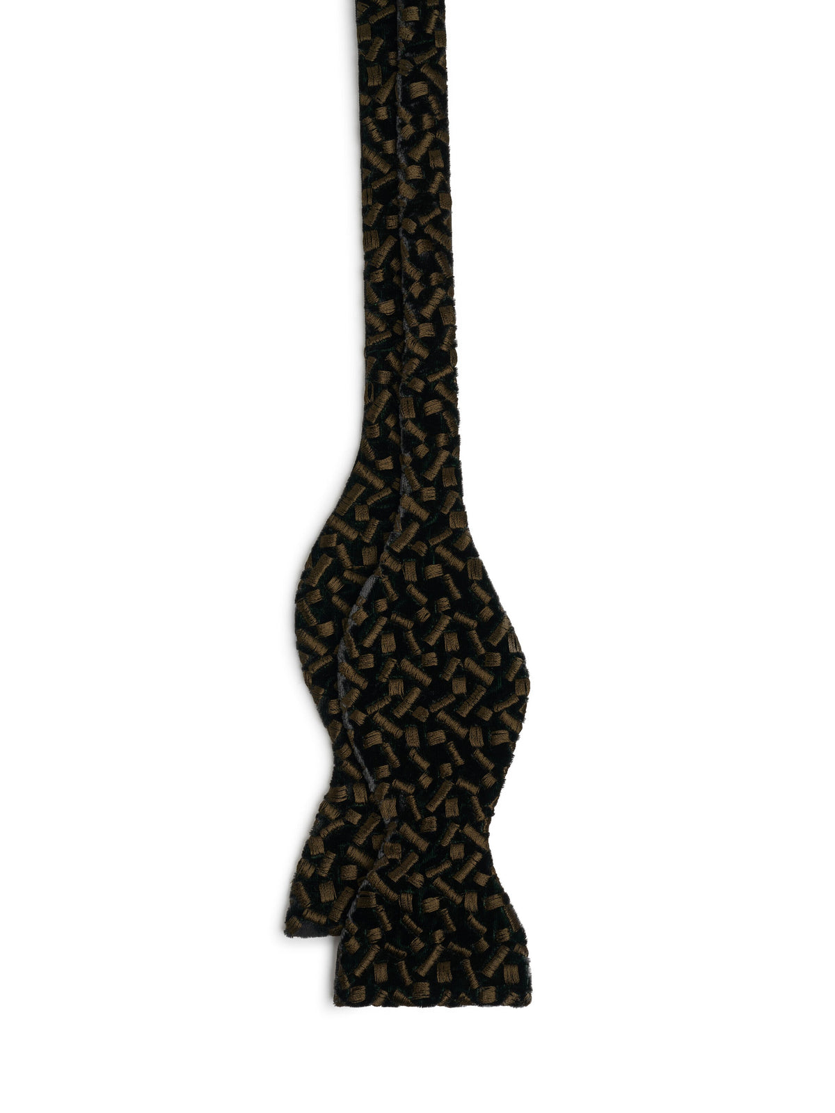 Green Nene Velvet Large Party Bow Tie — flat detail