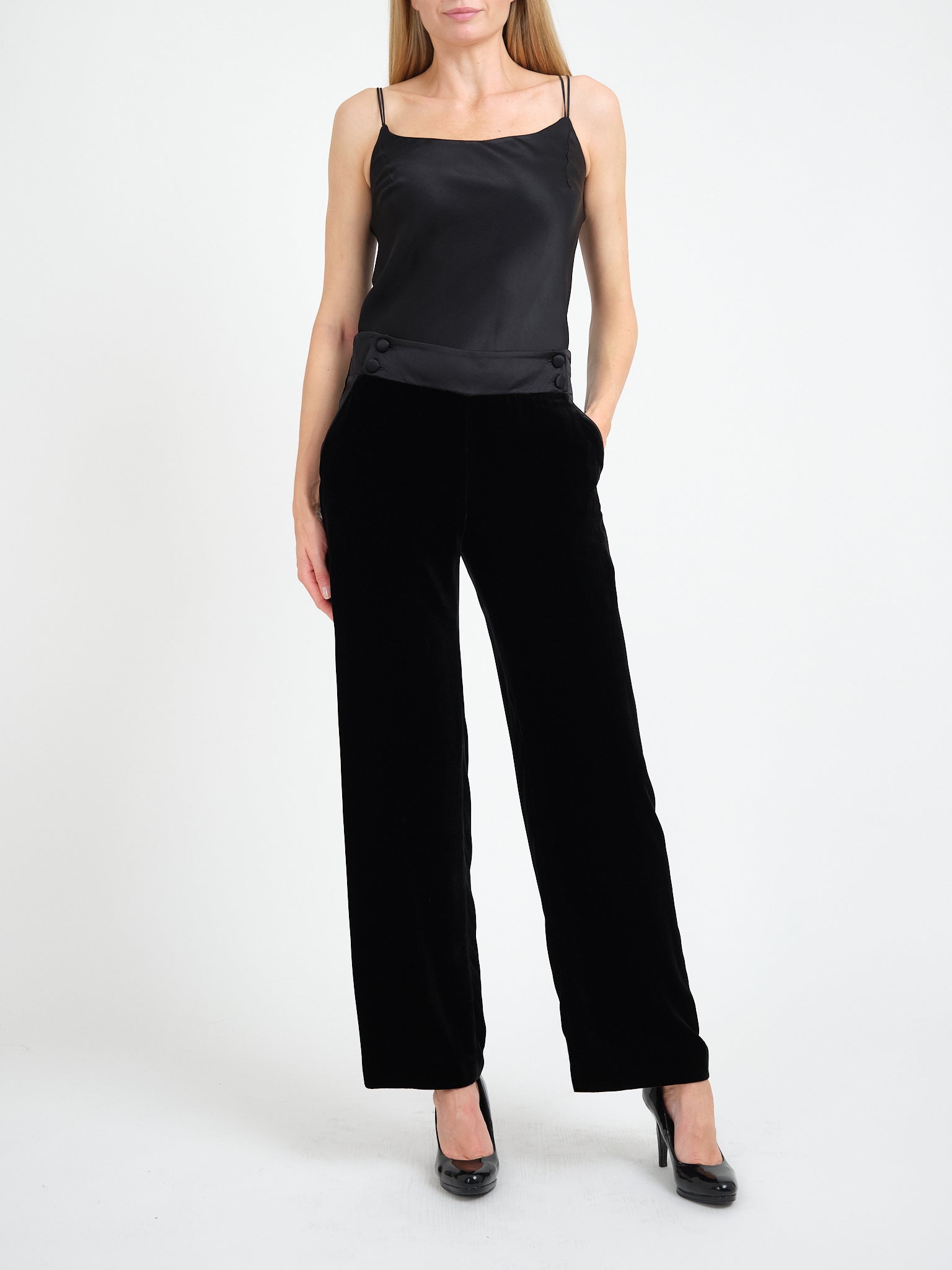 Lounge Trousers Navy Cotton Velvet
