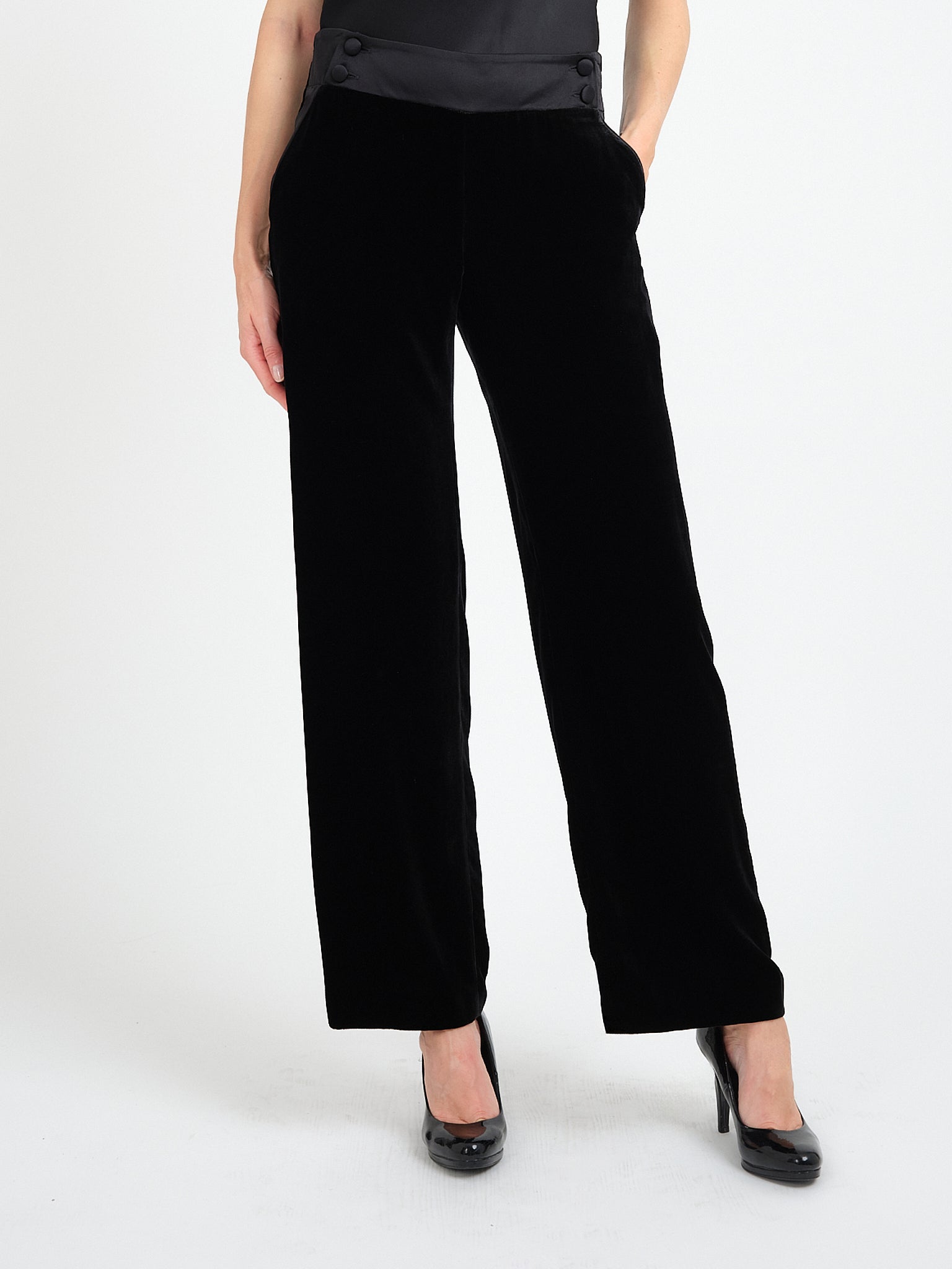 Lounge Trousers Navy Cotton Velvet
