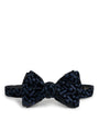 Midnight Black Nene Velvet Large Party Bow Tie — flat