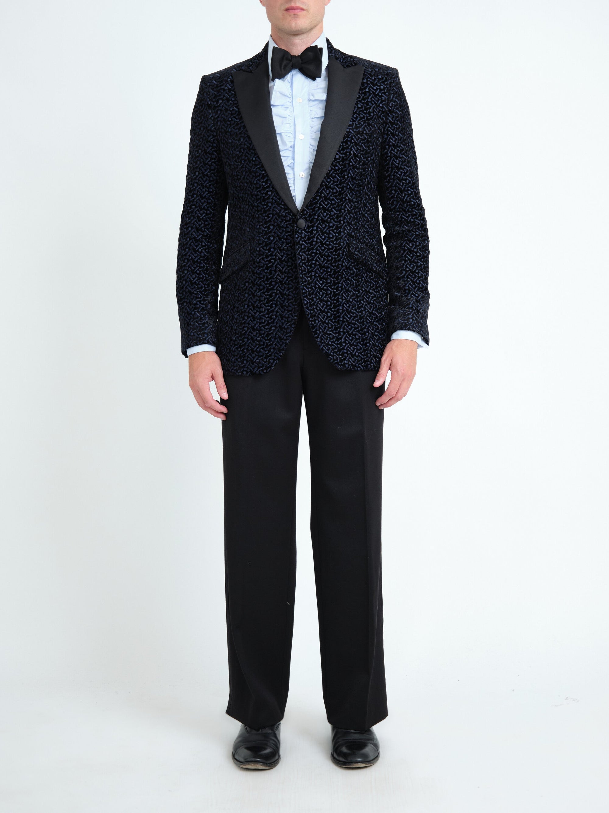 Midnight Black Nene Wide Lapel Dinner Jacket — front
