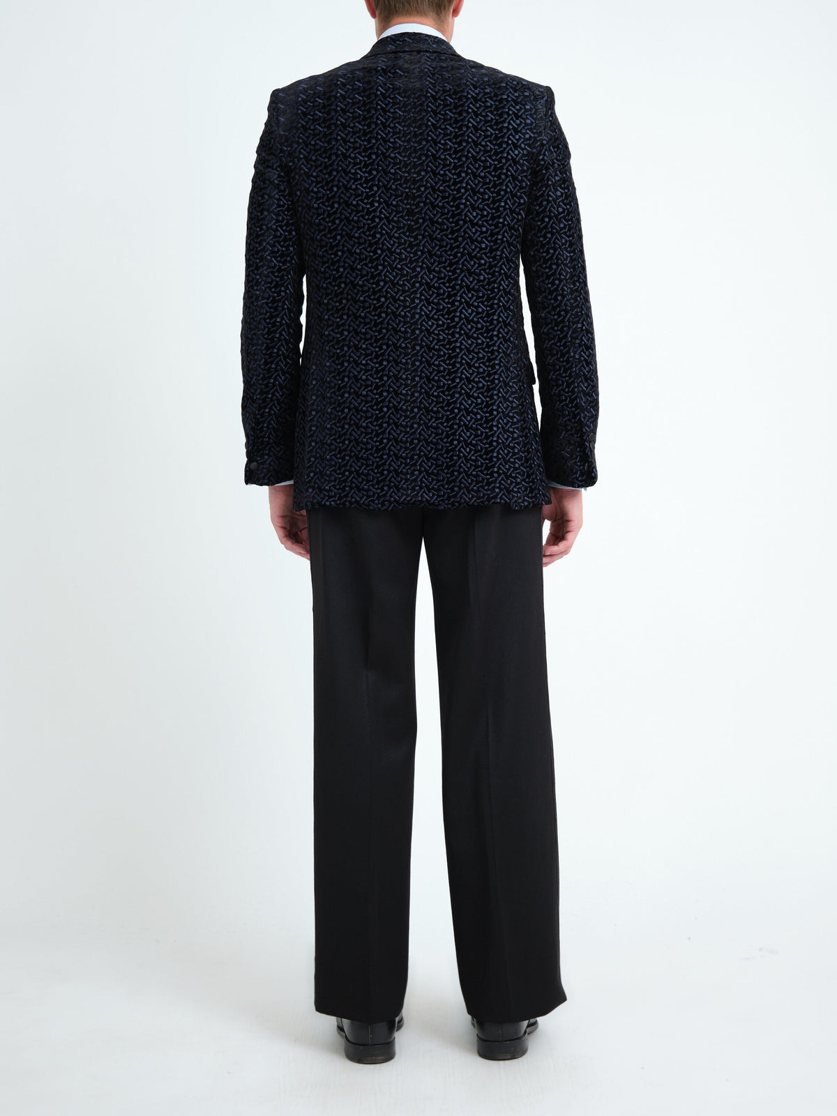 Midnight Black Nene Wide Lapel Dinner Jacket — back