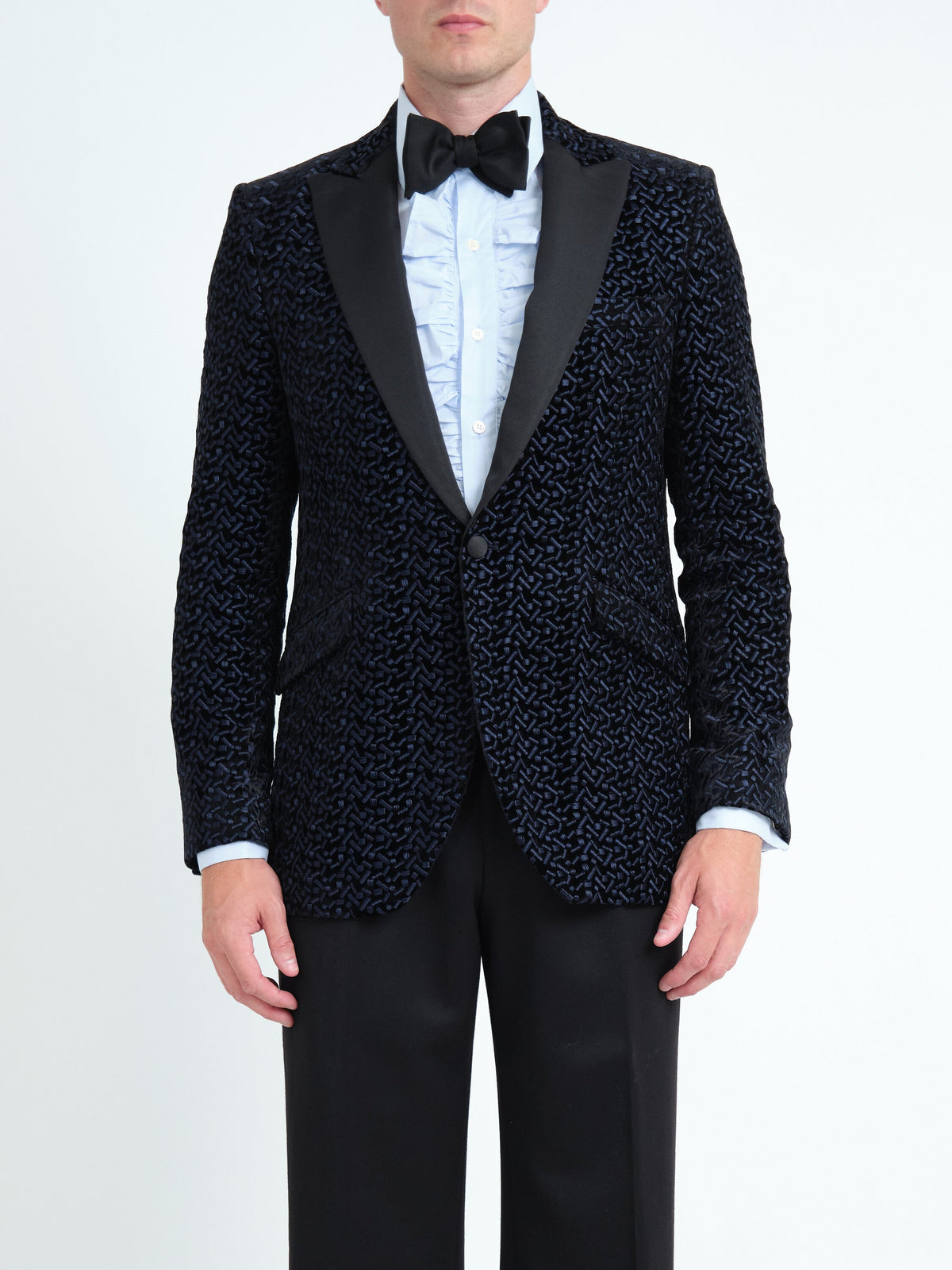 Midnight Black Nene Wide Lapel Dinner Jacket — front, cropped