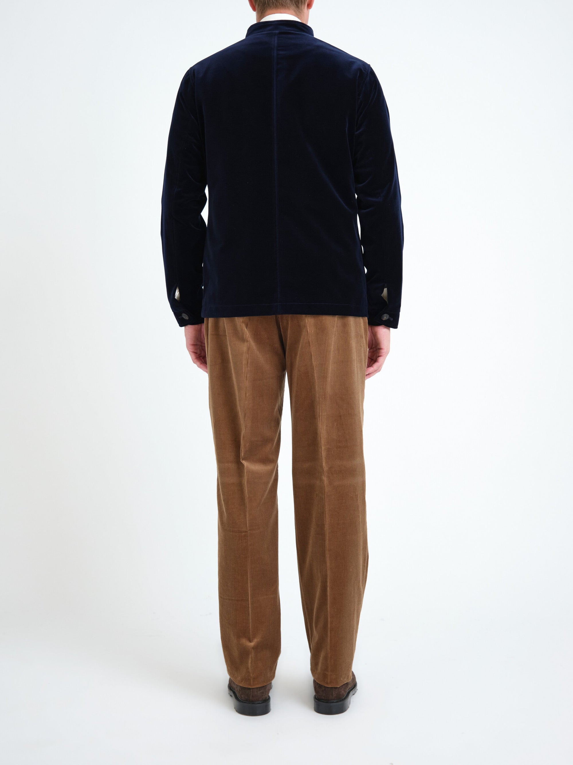 Navy Mayfair Velvet Artist Jacket — back