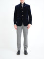 Navy Mayfair Velvet Nehru Jacket