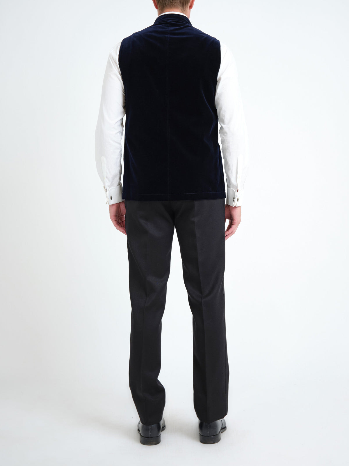 Navy Mayfair Velvet Wiltshire Gilet — back