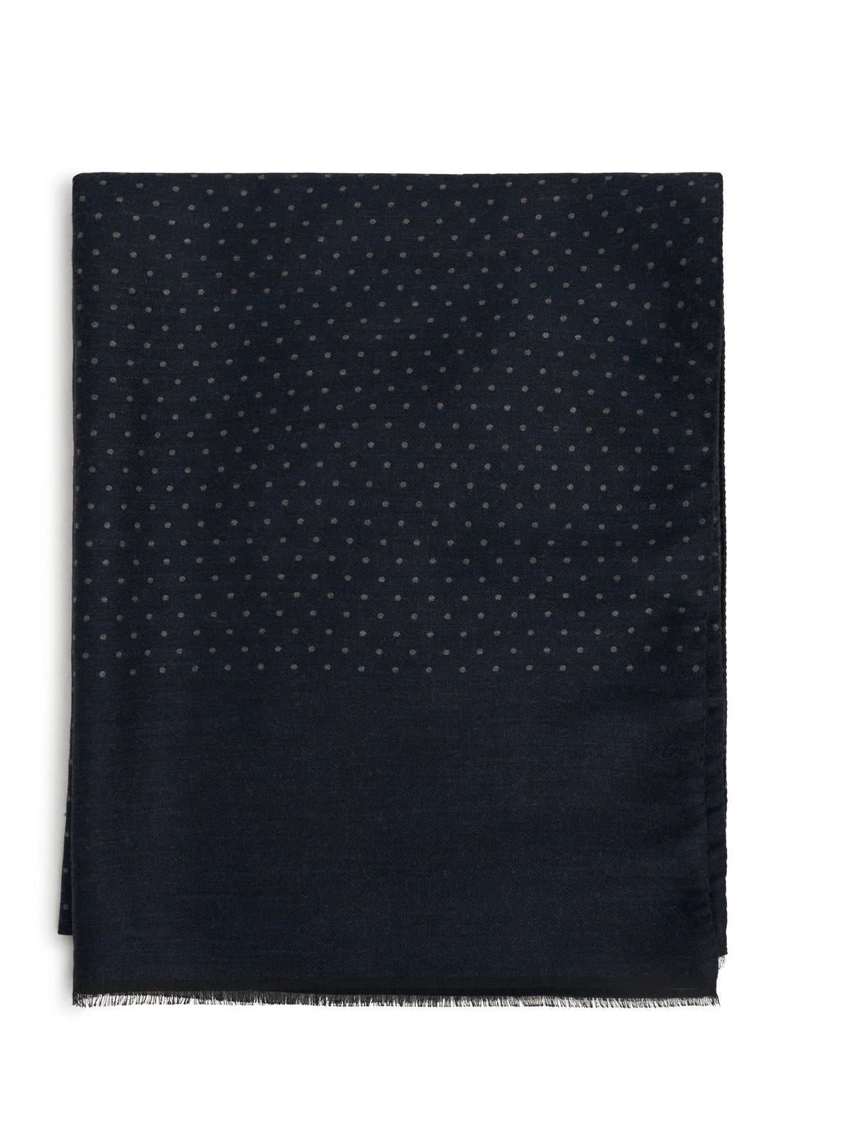 Navy Montford Wool Scarf — flat detail