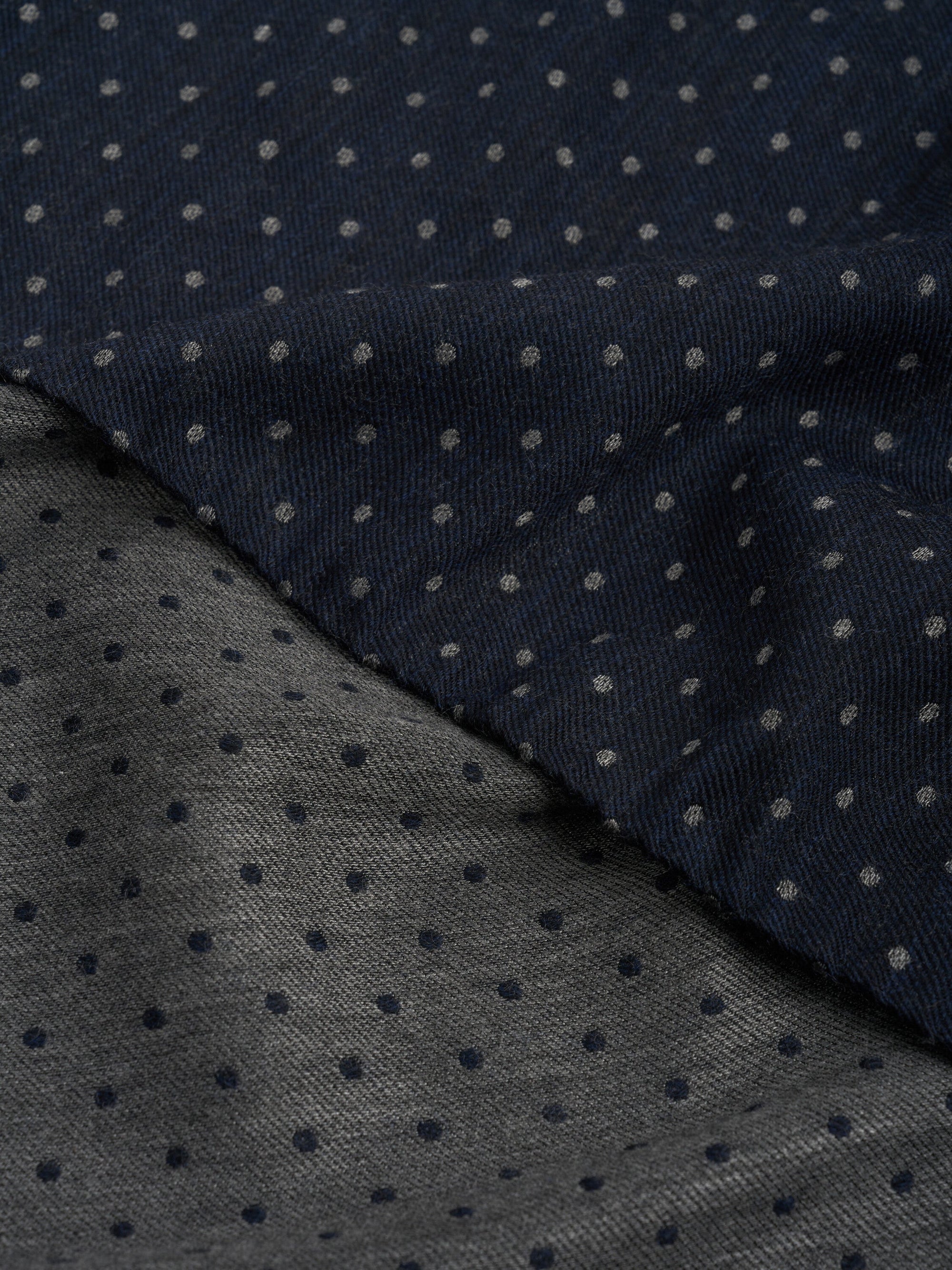 Navy Montford Wool Scarf — flat detail