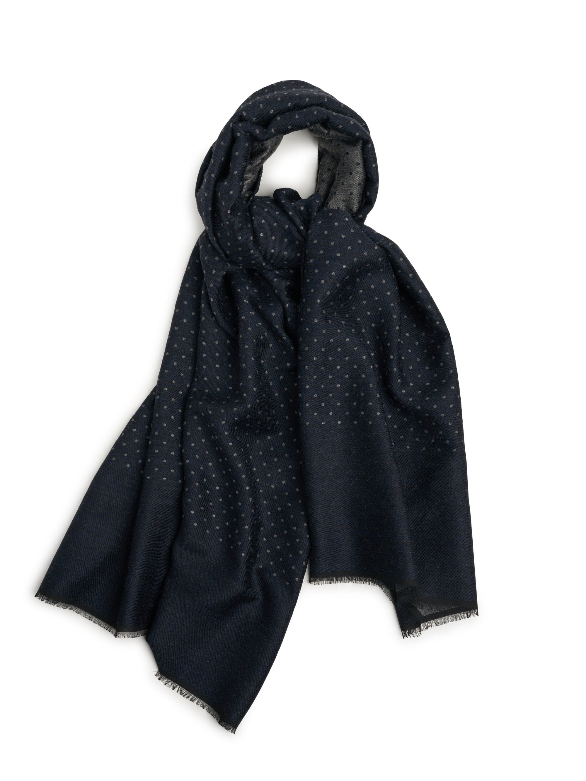 Navy Montford Wool Scarf — flat