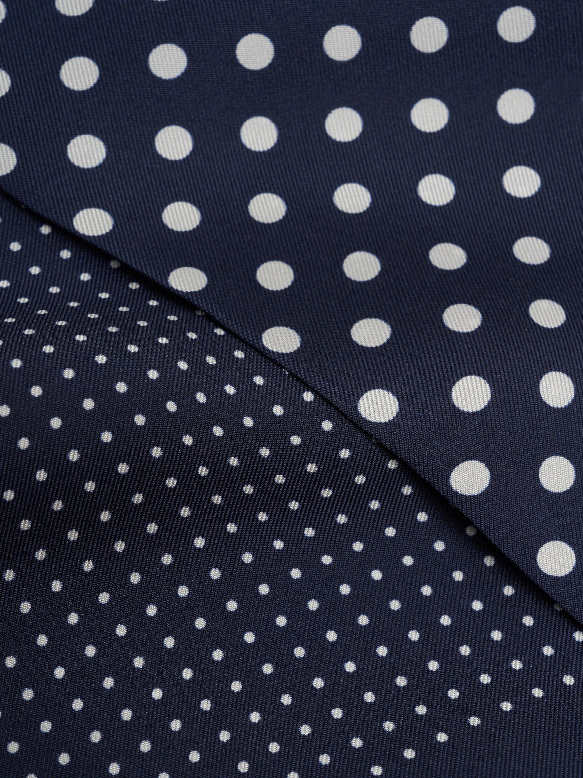 Navy Starling Silk Scarf — flat detail