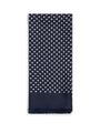 Navy Starling Silk Scarf — flat