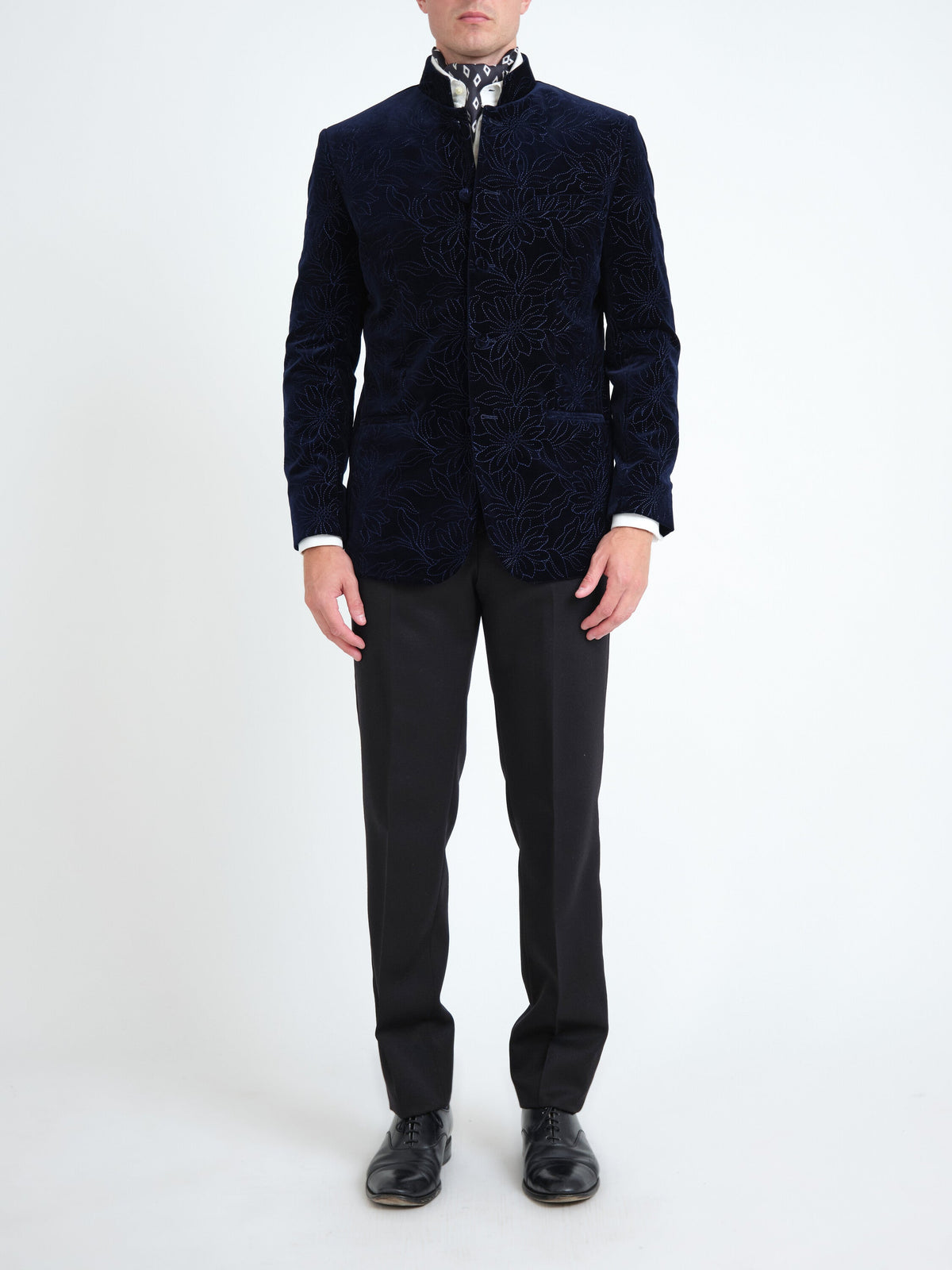 Navy Wardour Nehru Jacket — front