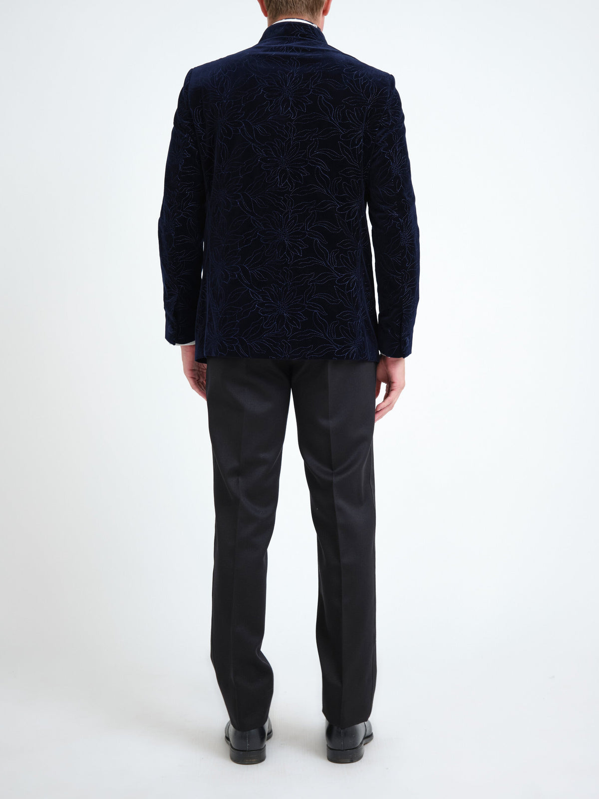 Navy Wardour Nehru Jacket — back