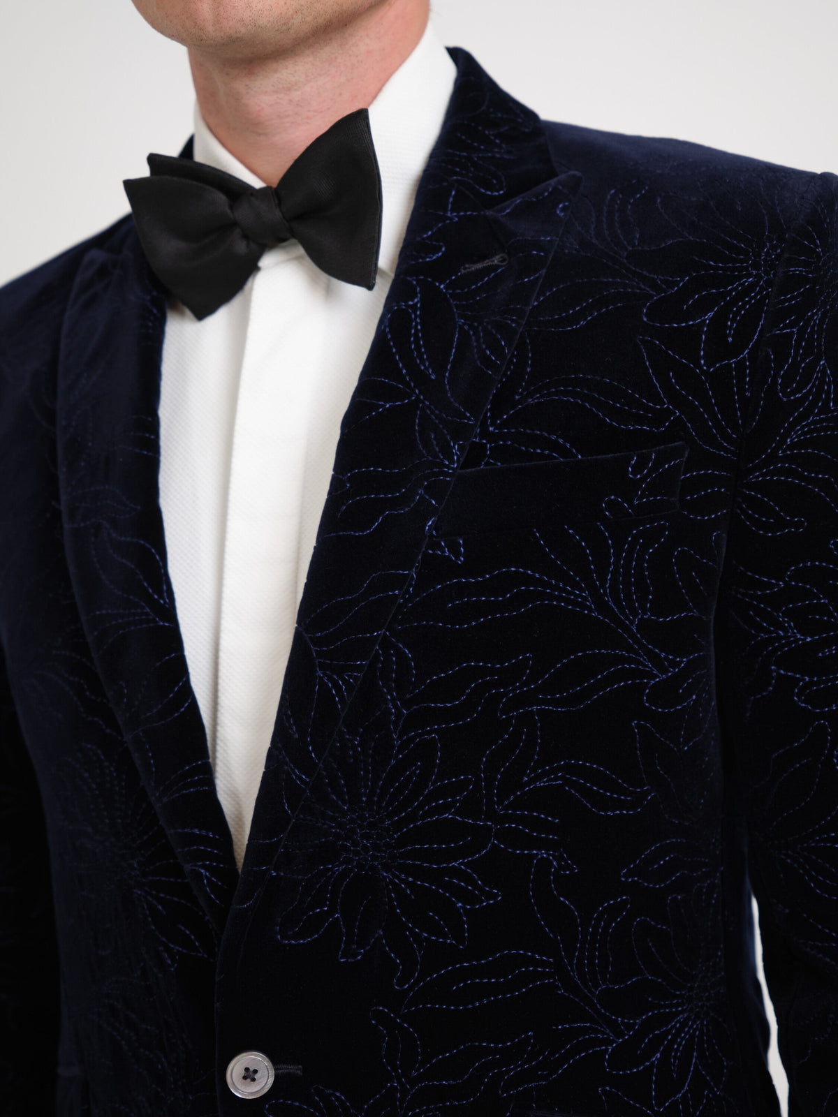 Navy Wardour Newport Jacket — fabric detail