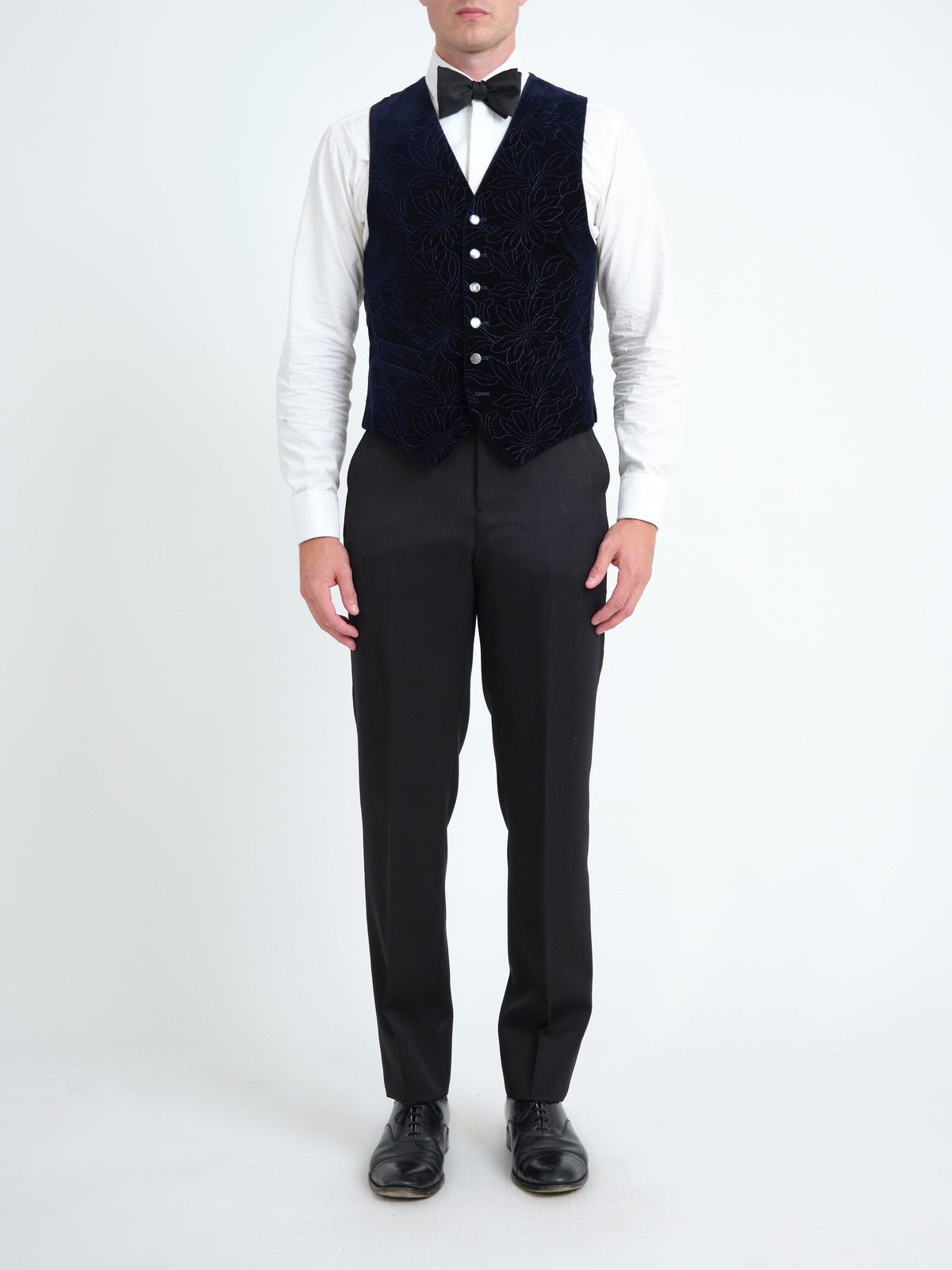 Navy Wardour Single Breasted Waistcoat — front