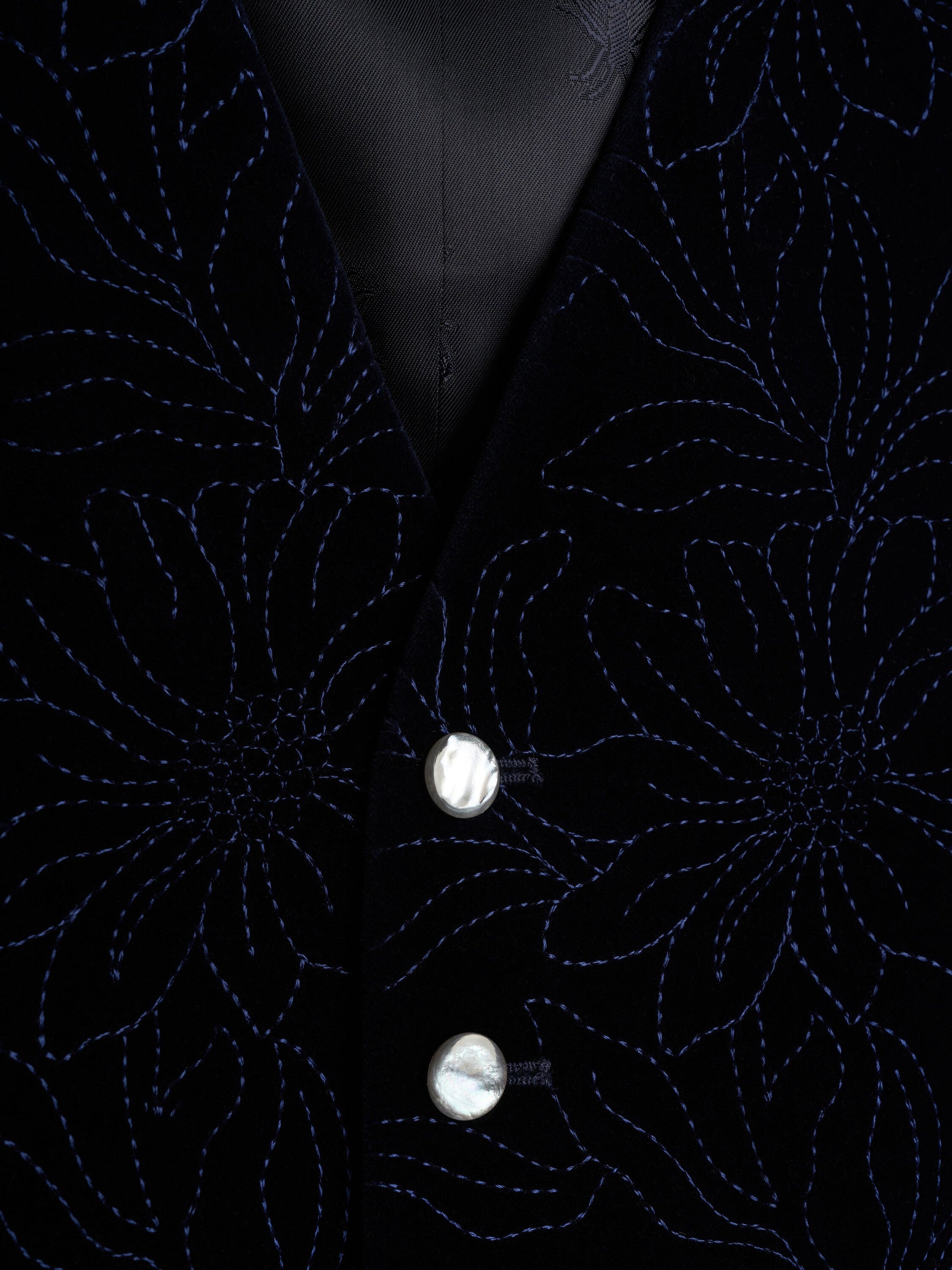 Navy Wardour Single Breasted Waistcoat — flat detail