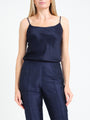 Camisole Bias Top Navy Estefania Crepe Satin