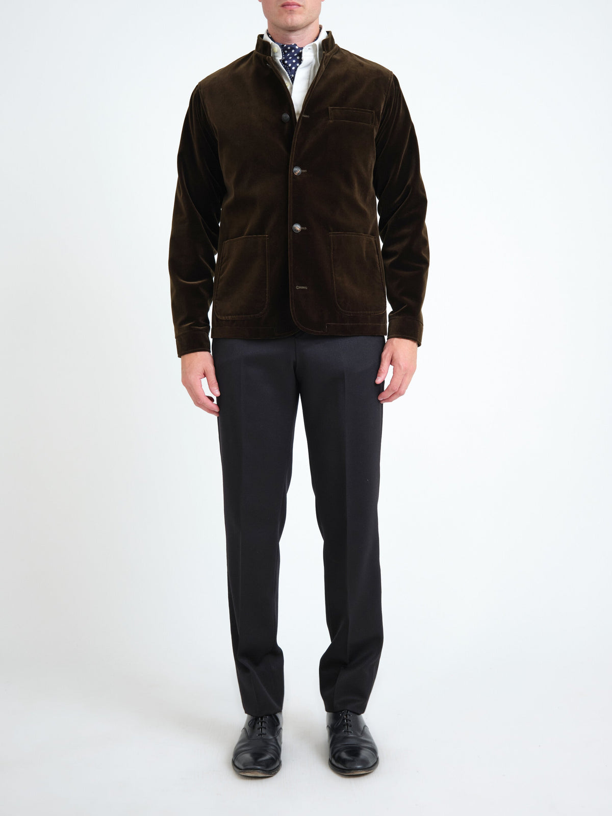Olive Mayfair Velvet Artist Jacket — front