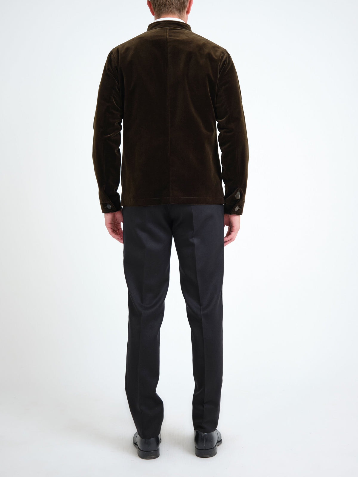 Olive Mayfair Velvet Artist Jacket — back