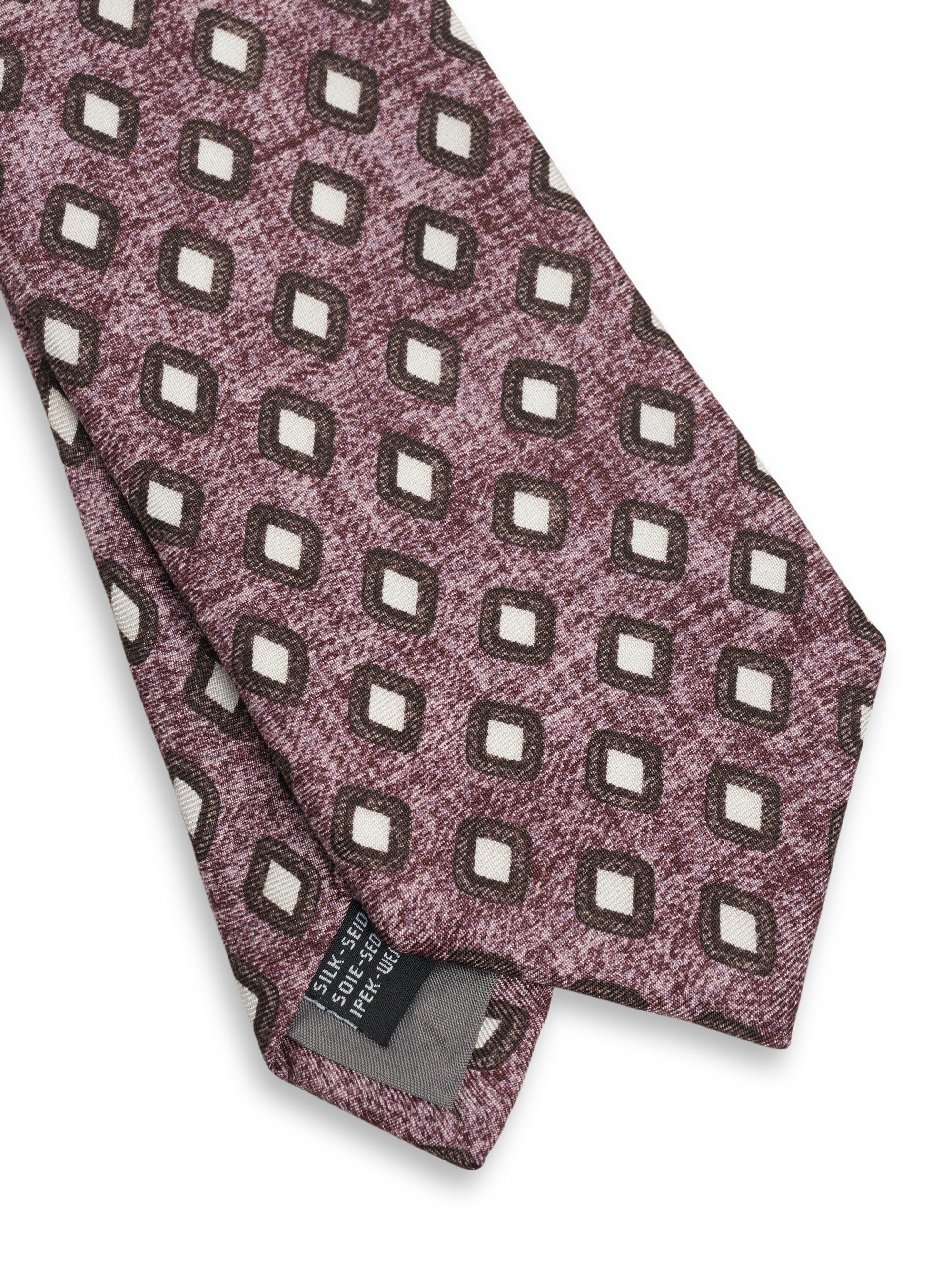 Pink Cranleigh Silk Tie — flat detail