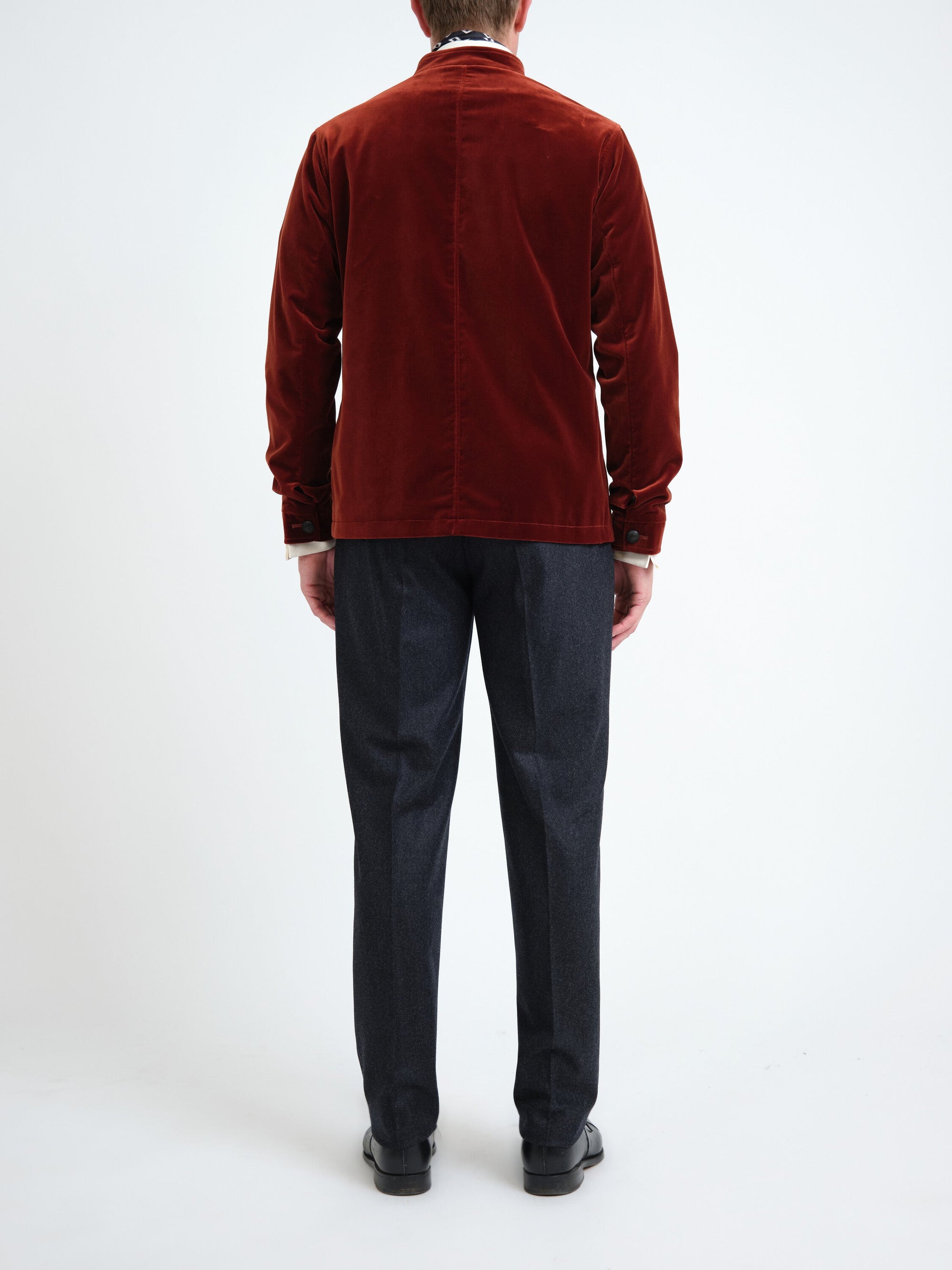 Rust Mayfair Velvet Artist Jacket — back