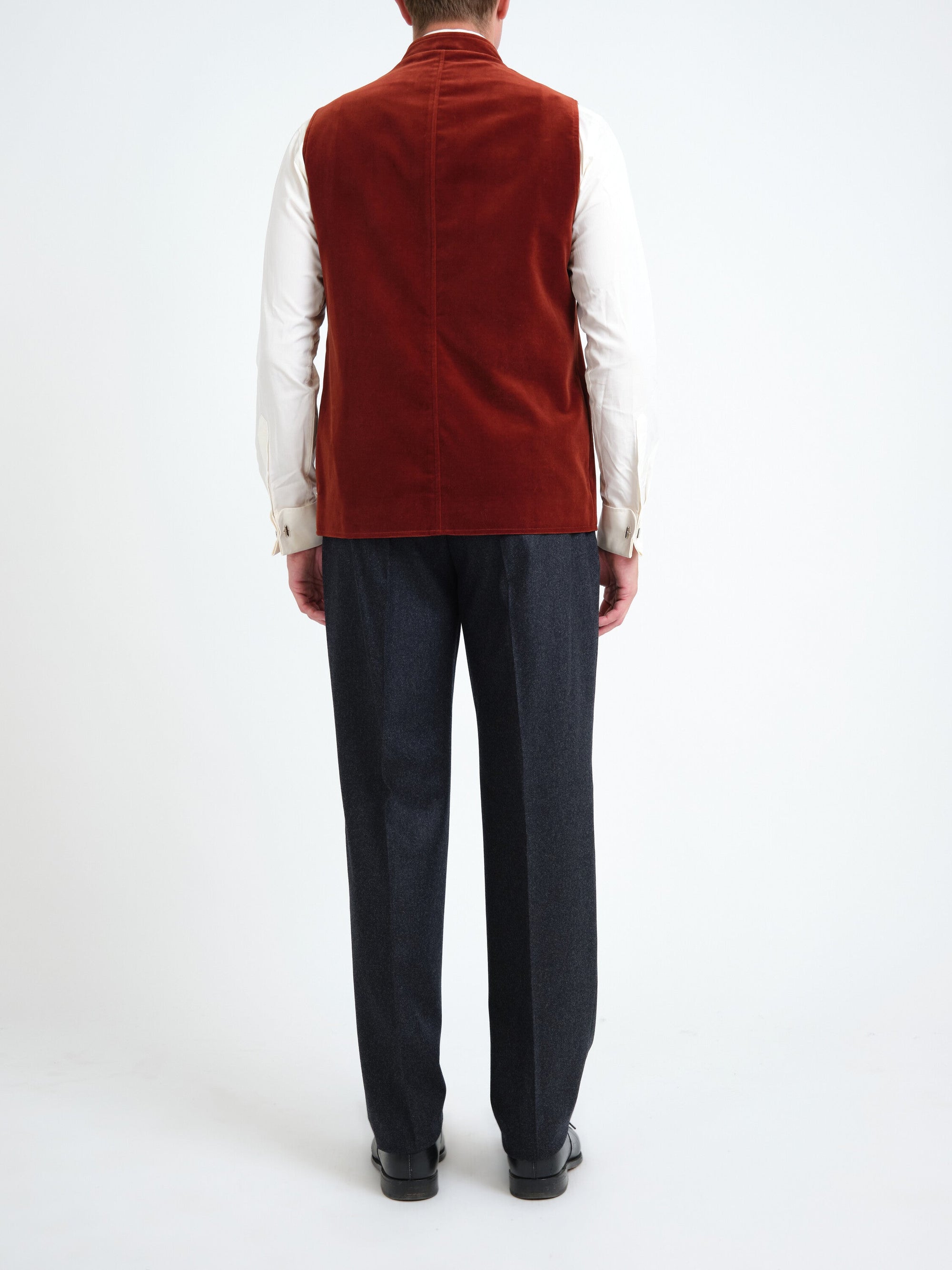 Rust Mayfair Velvet Wiltshire Gilet — back