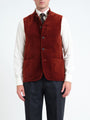 Rust Mayfair Velvet Wiltshire Gilet — front, cropped