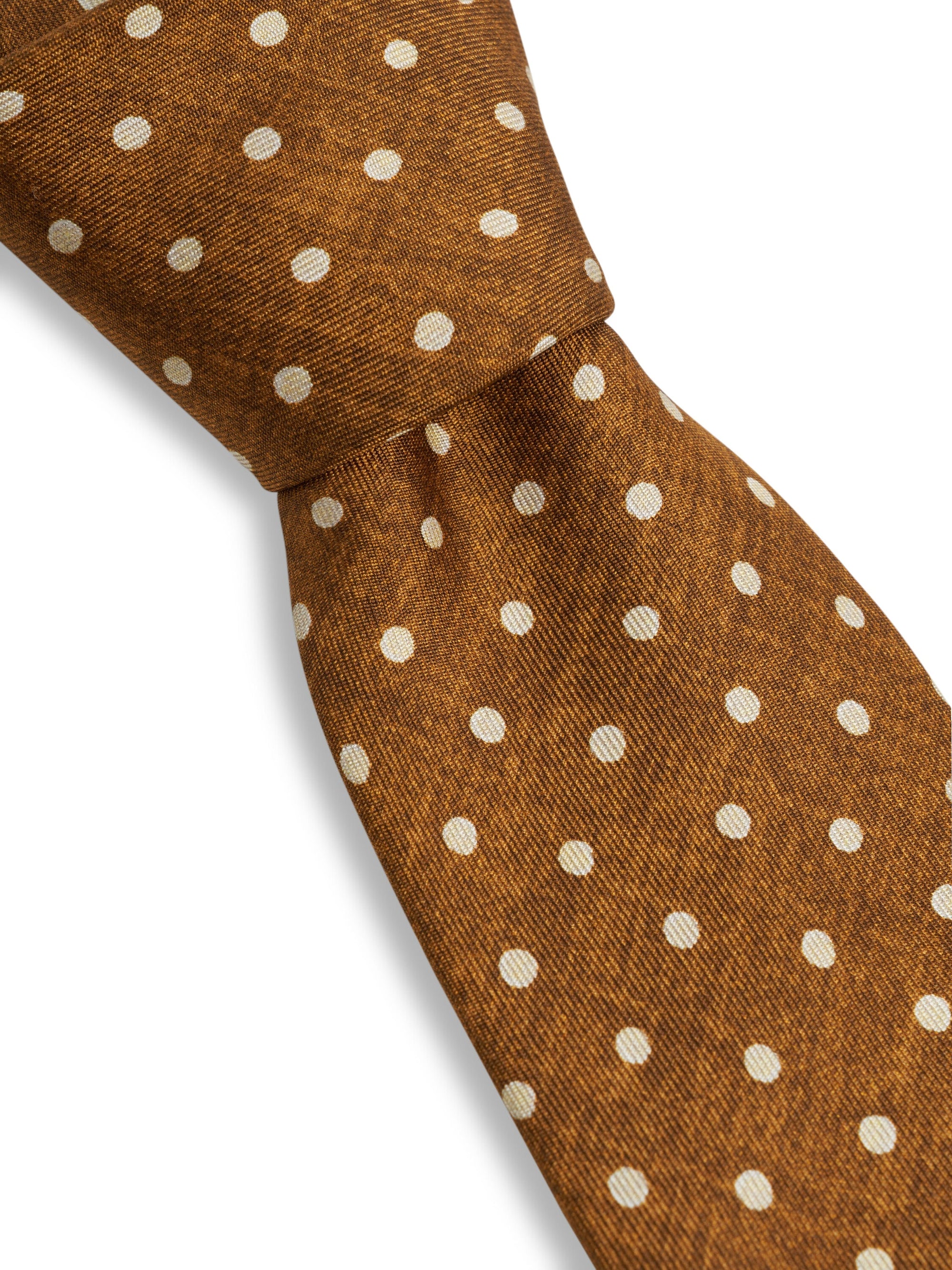 Rust Rosebury Silk Tie — flat detail