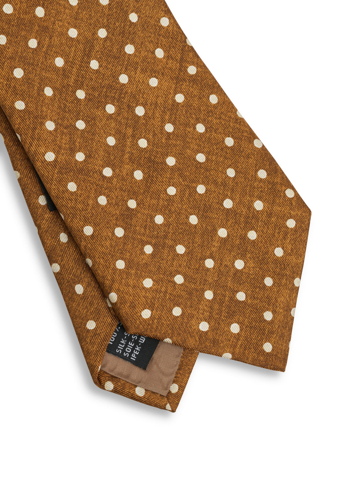 Rust Rosebury Silk Tie — flat detail