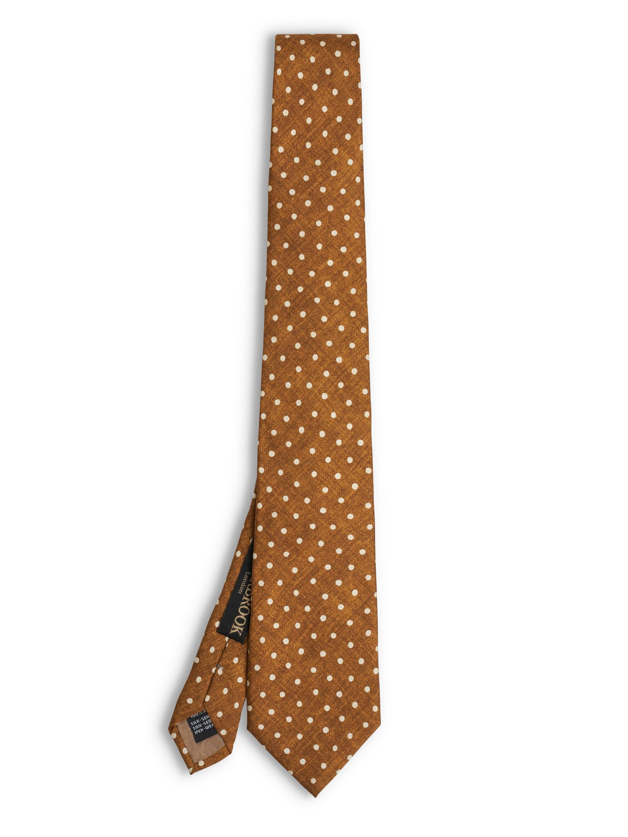 Rust Rosebury Silk Tie — flat