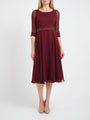 Serena Longer Circle Dress Ox Blood Plain Georgette