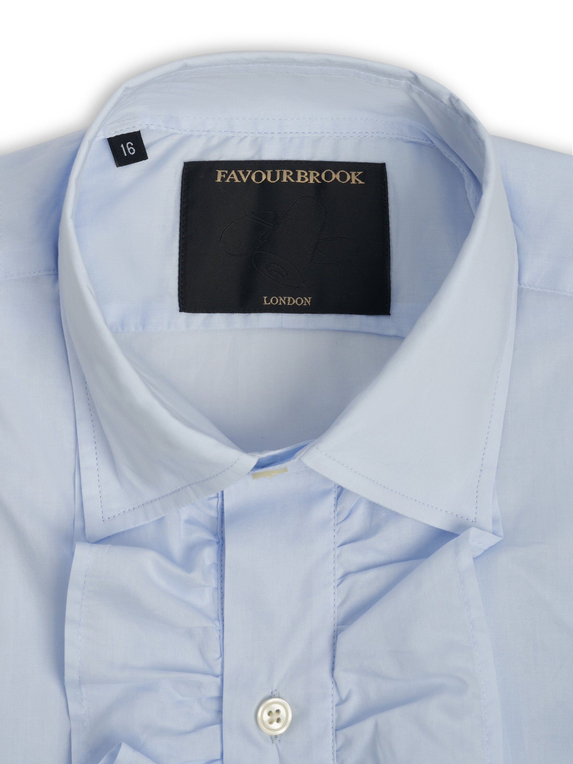 Sky Blue Stanfield Cotton Large Frill Shirt — flat detail