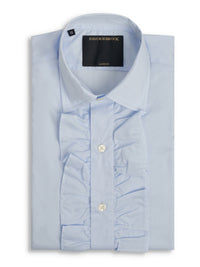 Sky Blue Stanfield Cotton Large Frill Shirt — flat