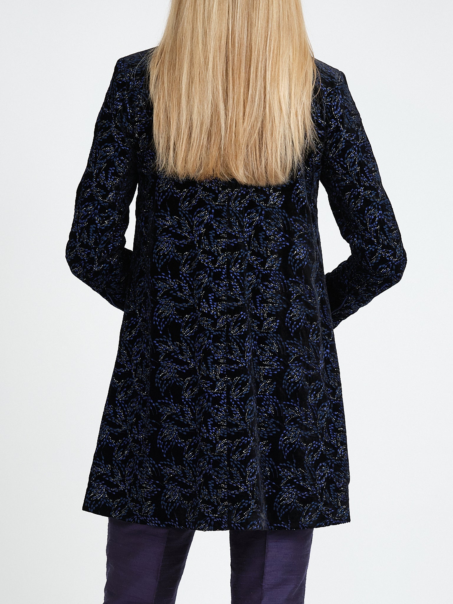 Swing Jacket Black Navy Stotfold Silk Velvet