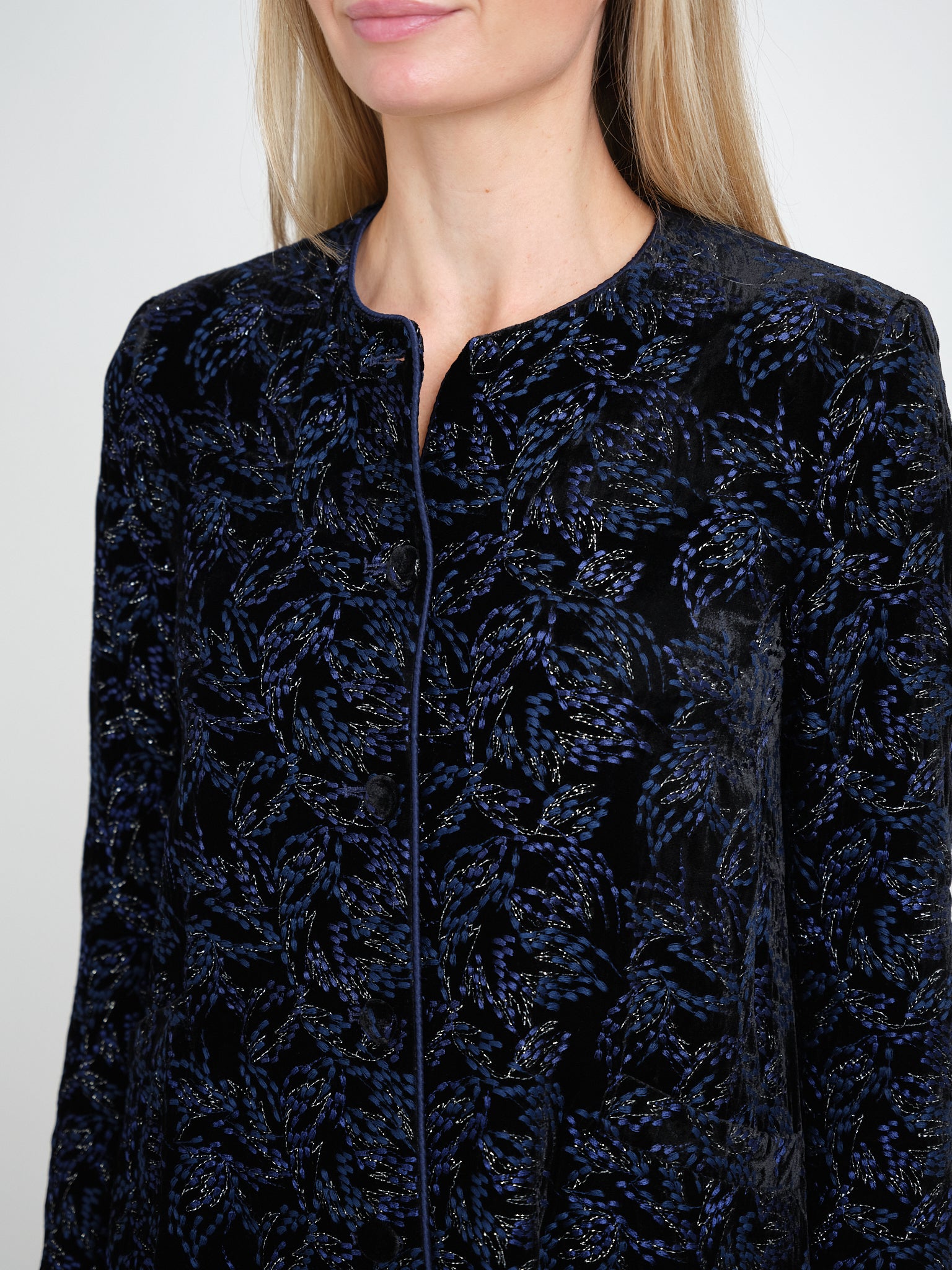 Swing Jacket Black Navy Stotfold Silk Velvet