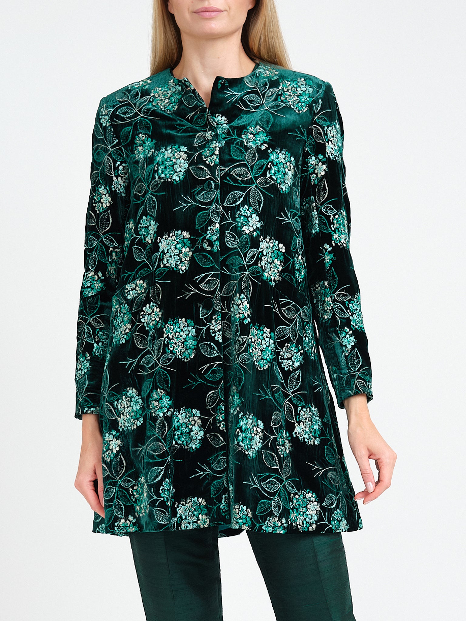 Swing Jacket Green Melford Silk Velvet