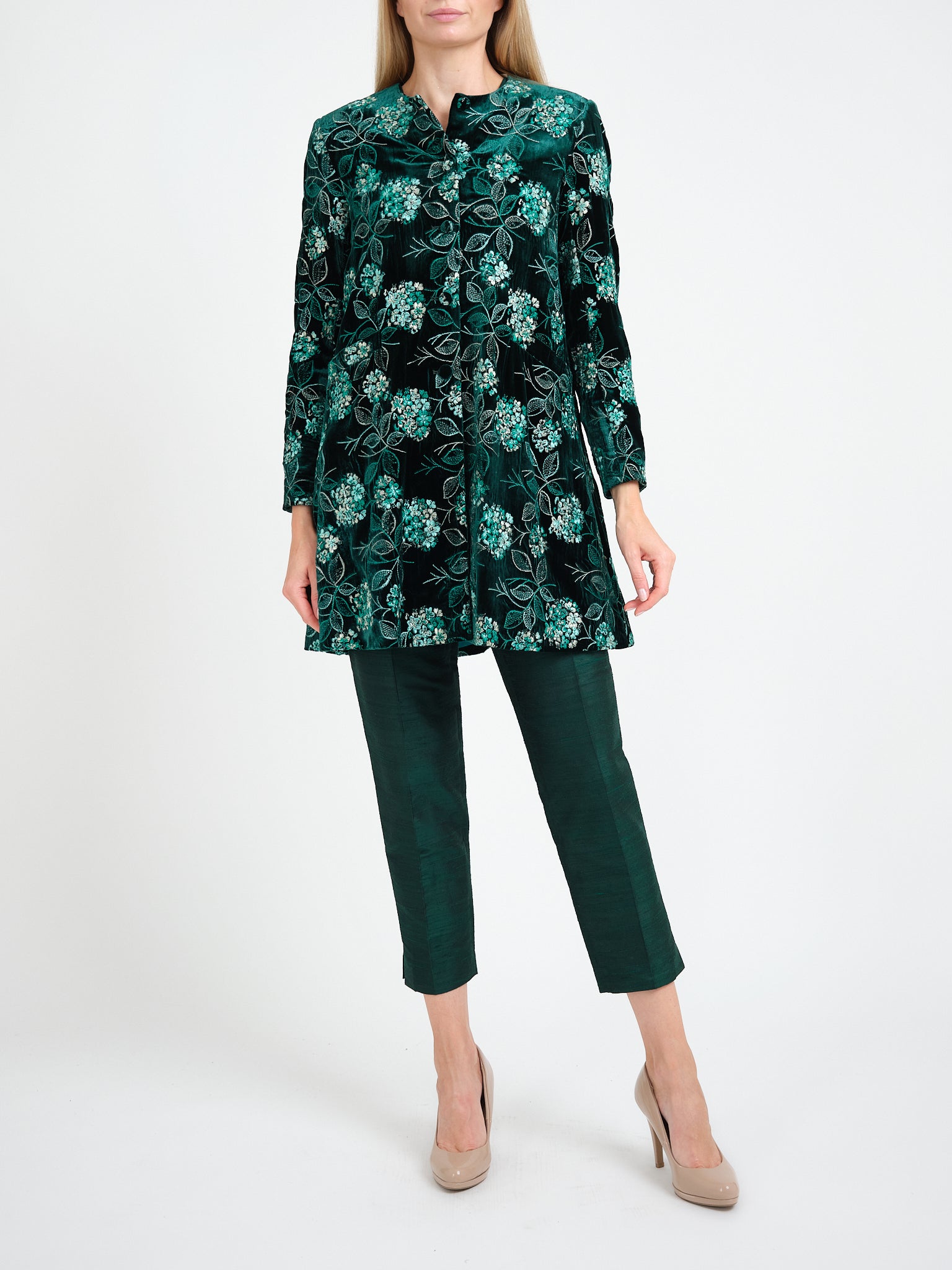 Swing Jacket Green Melford Silk Velvet