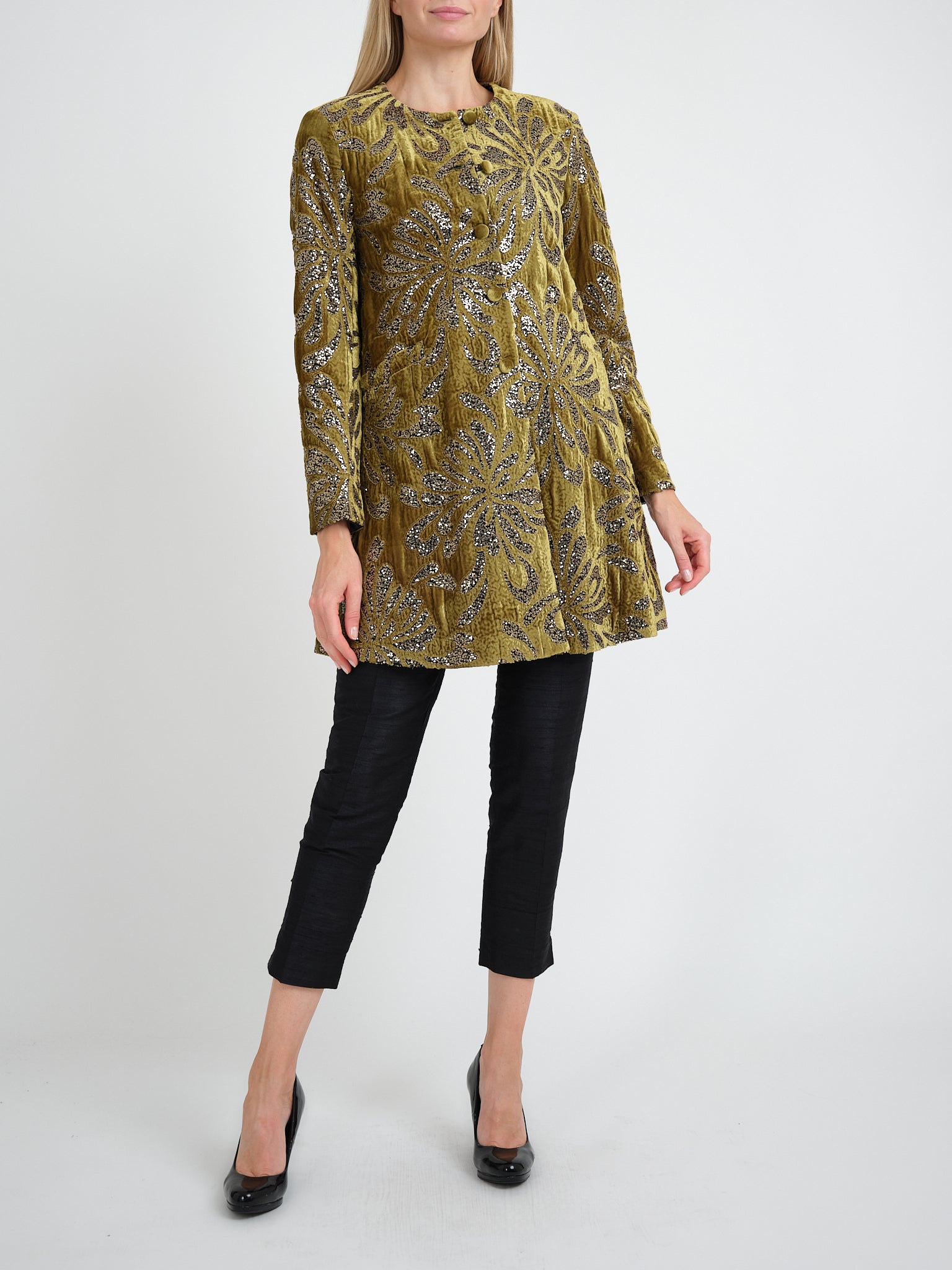 Swing Jacket Harvest Green Chandos Silk Velvet