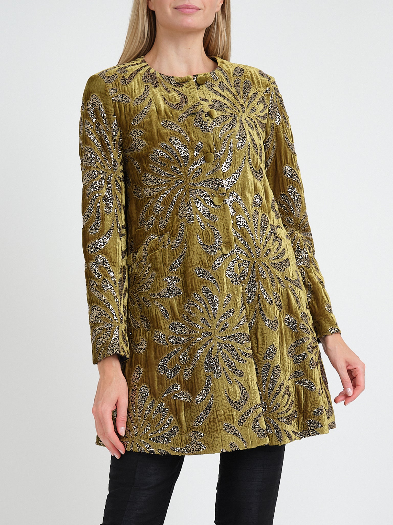 Swing Jacket Harvest Green Chandos Silk Velvet