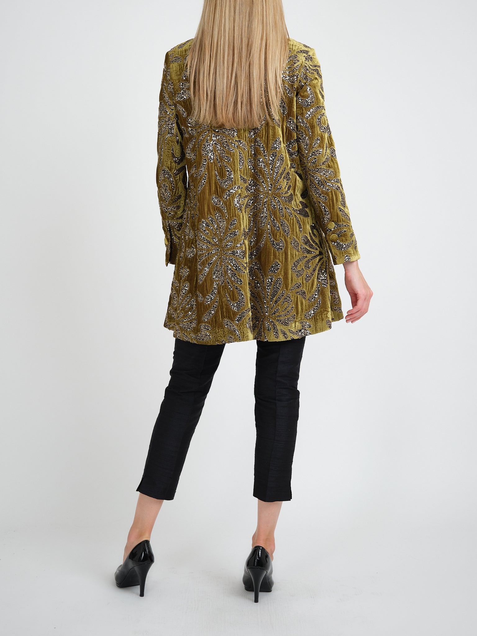 Swing Jacket Harvest Green Chandos Silk Velvet
