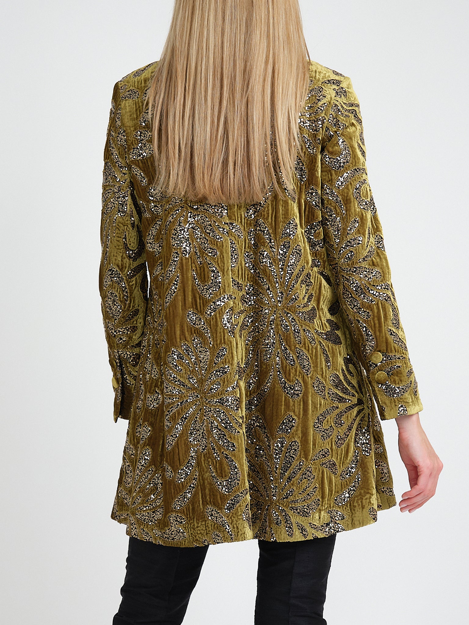 Swing Jacket Harvest Green Chandos Silk Velvet