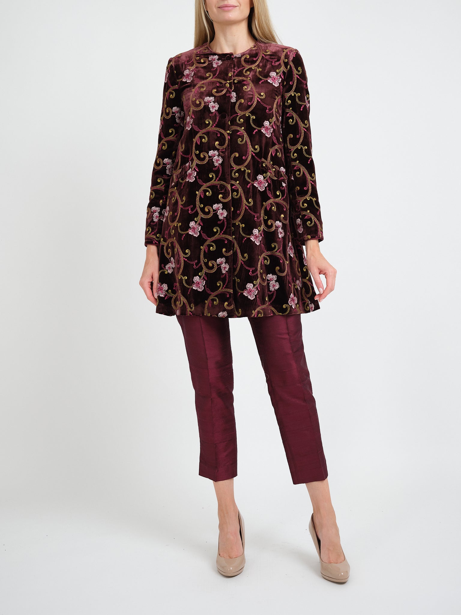 Swing Jacket Prune Windsor Silk Velvet
