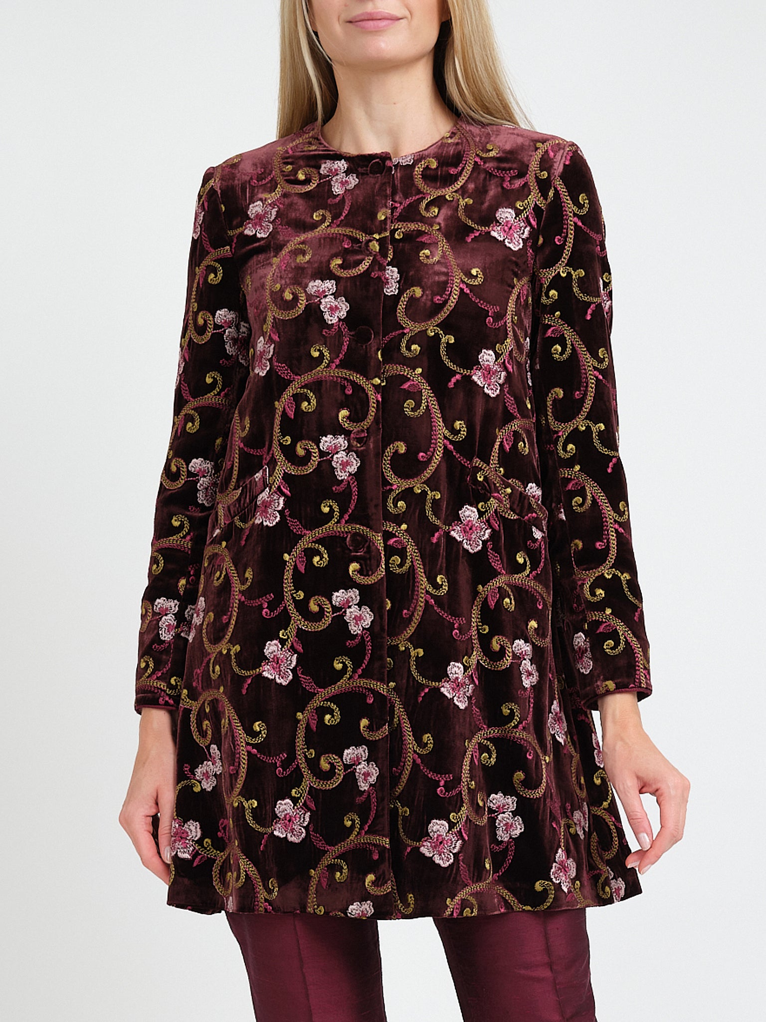 Swing Jacket Prune Windsor Silk Velvet