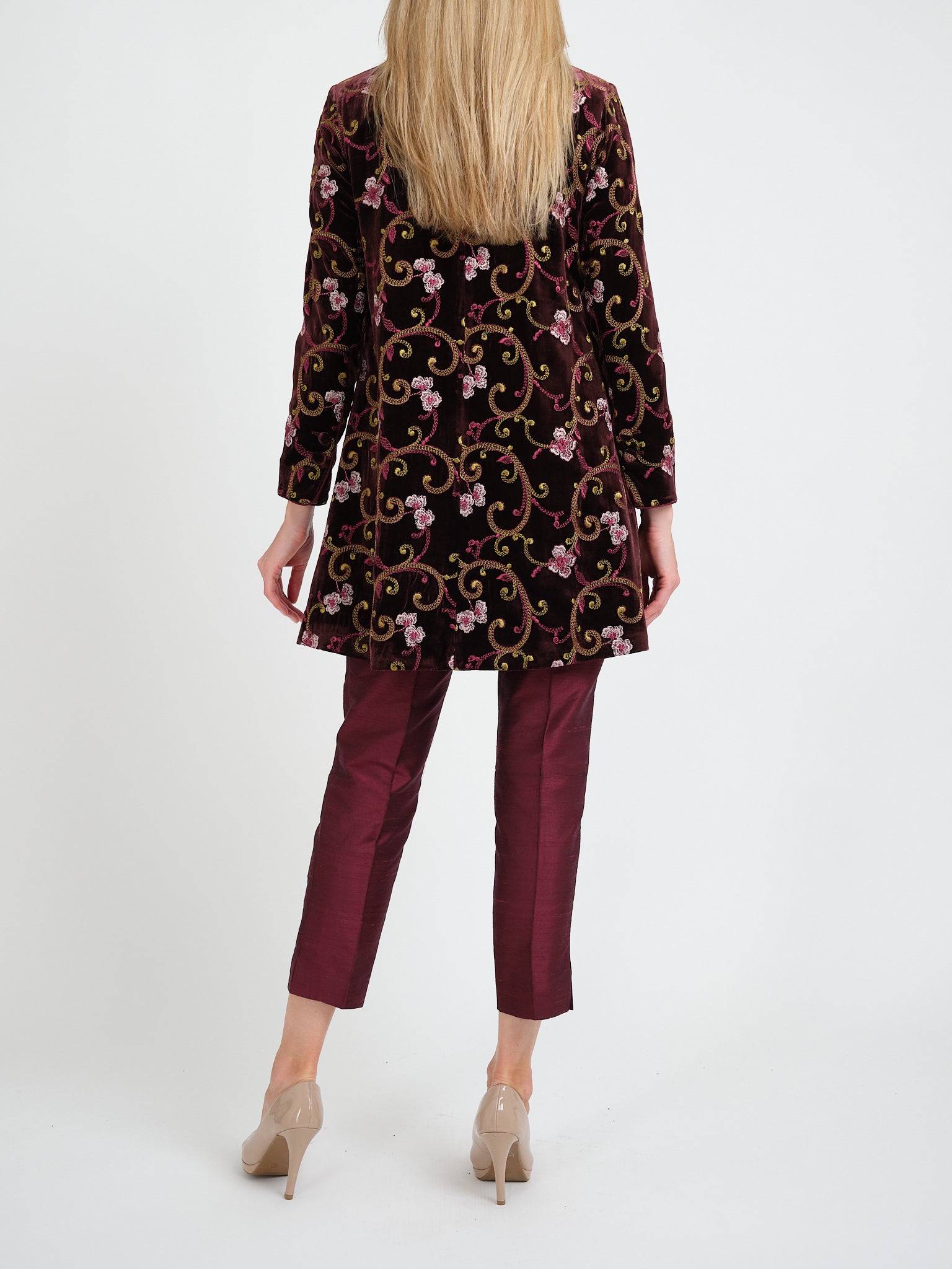 Swing Jacket Prune Windsor Silk Velvet