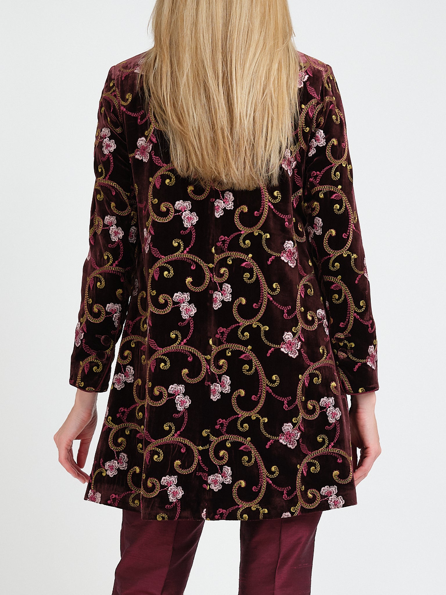 Swing Jacket Prune Windsor Silk Velvet