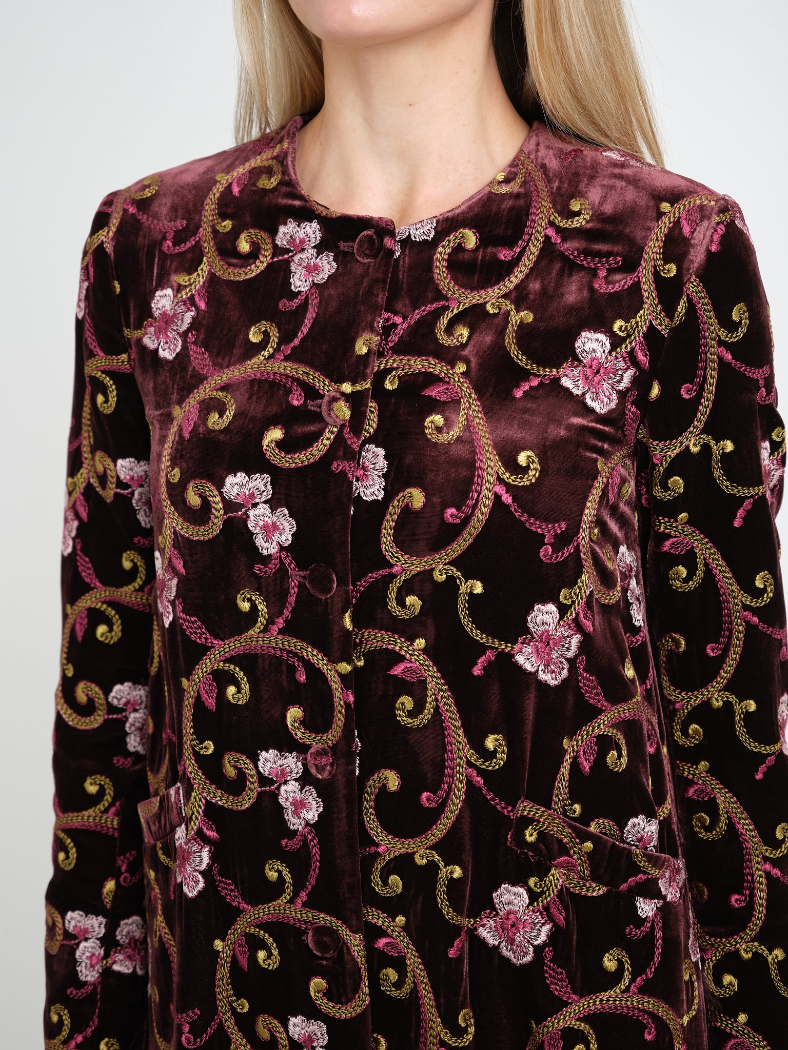 Swing Jacket Prune Windsor Silk Velvet