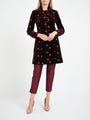 Waterloo Coat Burgundy Bees Cotton Velvet