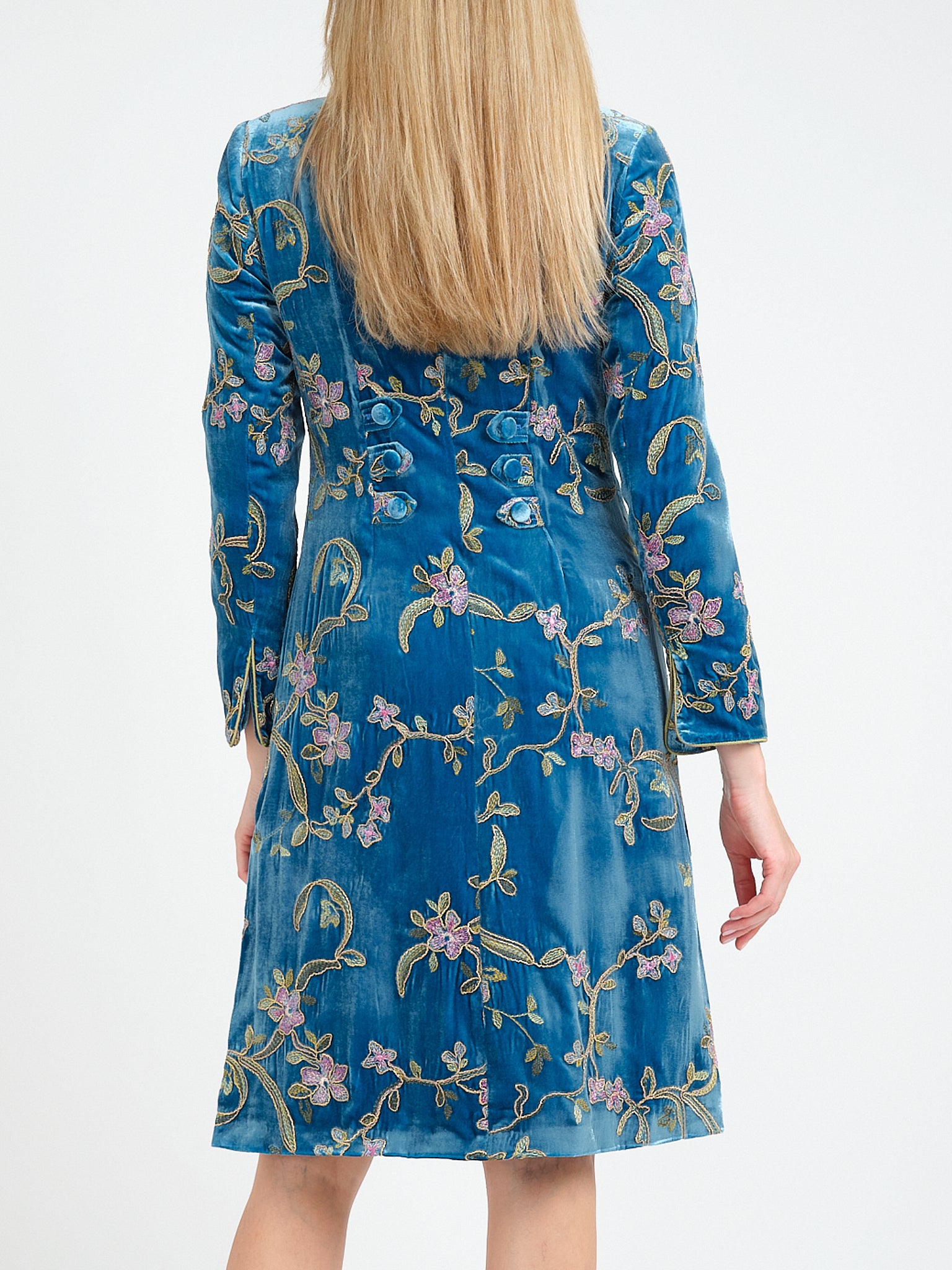 Westminster Coat Turk Blue Bower Silk Velvet