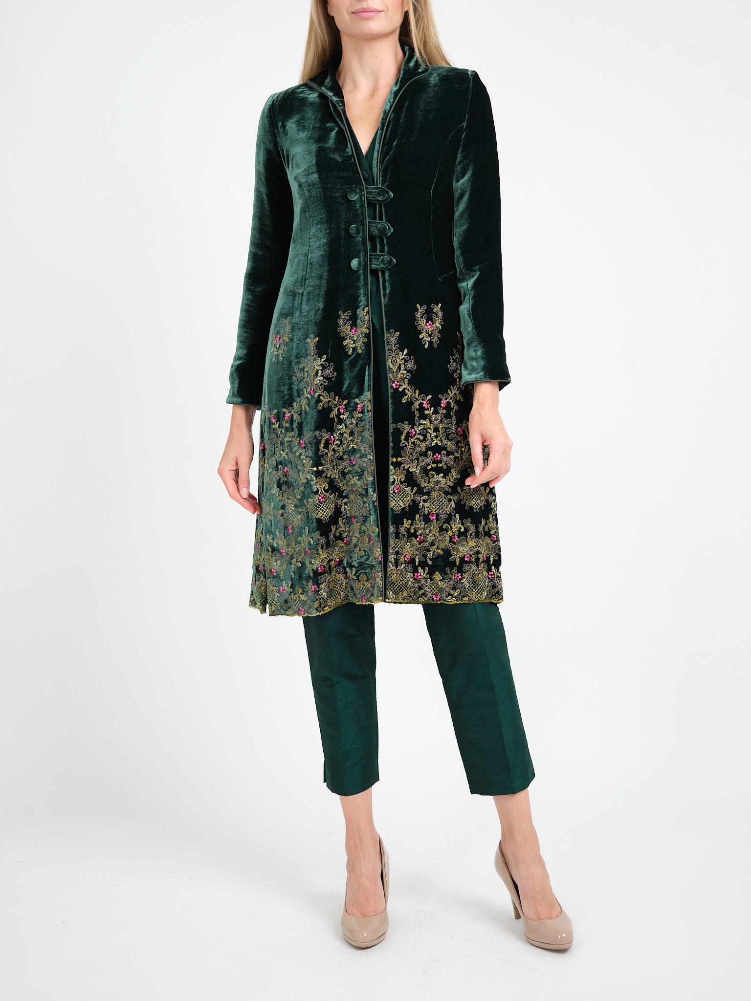 Westminster Coat Dark Green Hengrave Silk Velvet